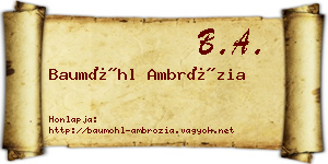 Baumöhl Ambrózia névjegykártya